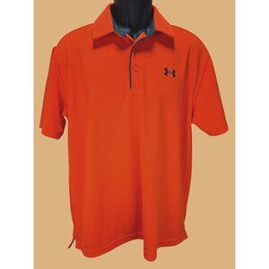 Under Armour Men's Orange Loose Fit Polo Large